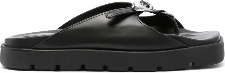 Dome logo-buckle sandals