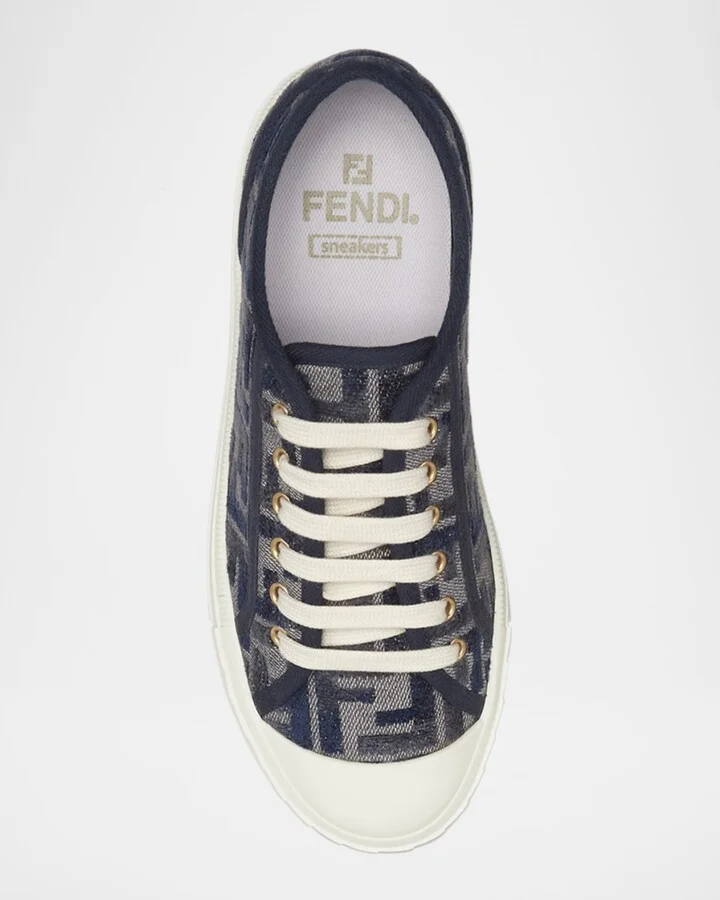 Domino FF Chenille Jacquard Low-Top Sneakers - Image 2