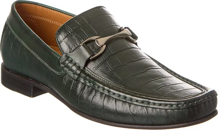 Donald Pliner Dannie Croc-Embossed Leather Loafer