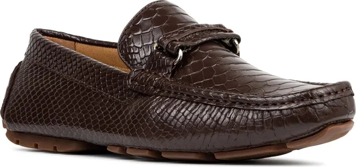 Brown Snake Print Leather