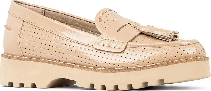 Beige Patent Leather