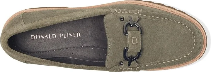 Donald Pliner Helio Women's Flat Shoes Military Green : 5 M, Suede - Image 2