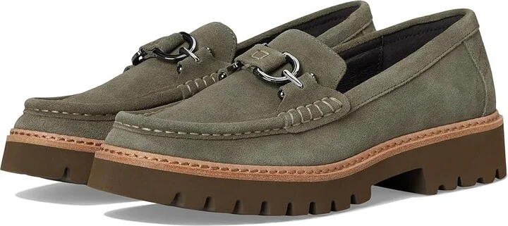 Donald Pliner Helio Women's Flat Shoes Military Green : 5 M, Suede