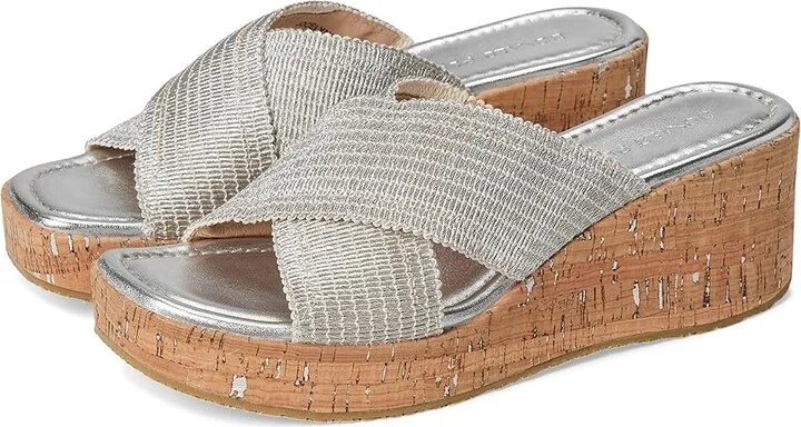 Donald Pliner Jocelyn Women's Sandals Silver : 8.5 M, Leather/Rubber