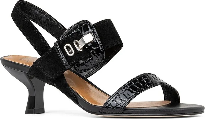 Donald Pliner Keiran01 Leather Big Buckle Slingback Sandal