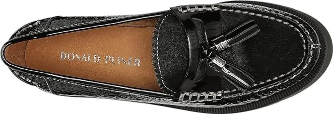 Donald Pliner Lenny Women's Flat Shoes Black : 5 M, Leather - Image 2