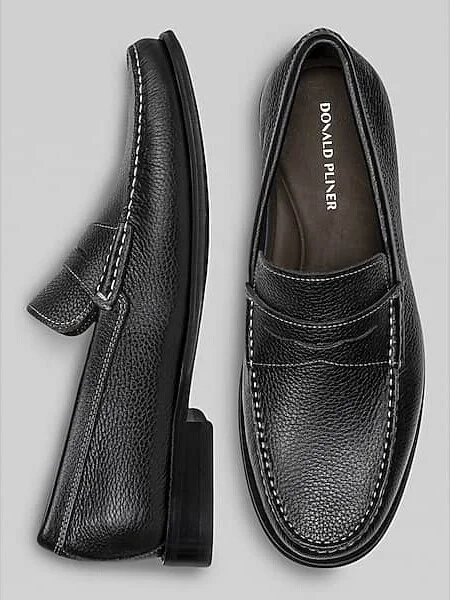 Donald Pliner Men's Miles Moc Toe Loafers Black
