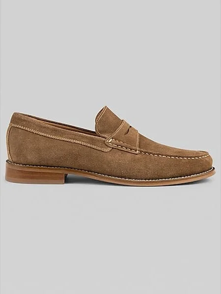 Donald Pliner Men's Miles Suede Penny Loafers Dark Taupe