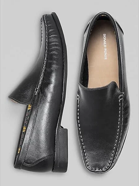 Donald Pliner Men's Reuben Moc Toe Loafers Black