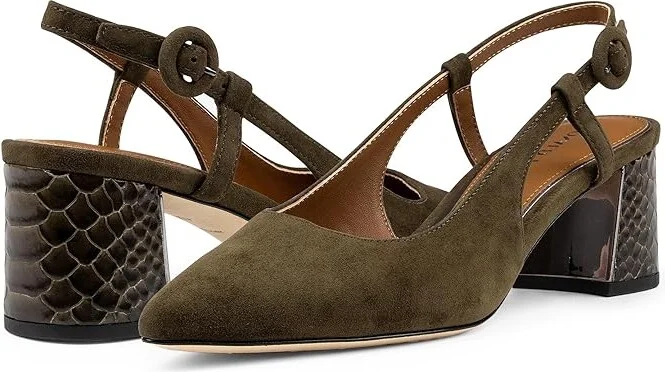 Donald Pliner Song High Women's Heels Military Green : 8 M, Suede