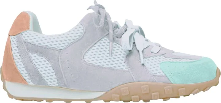 GREY MINT FAUX SUEDE MESH