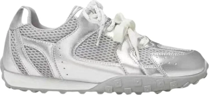 SILVER FAUX SUEDE MESH