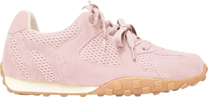 LIGHT PINK FAUX SUEDE MESH