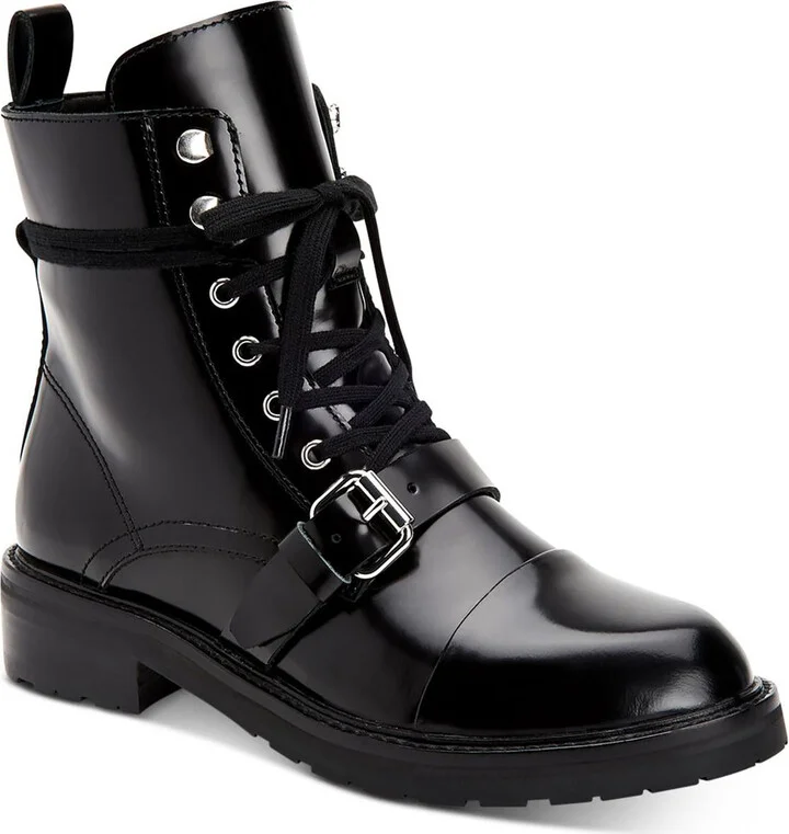 Donita Womens Zipper Pull On Combat & Lace-up Boots