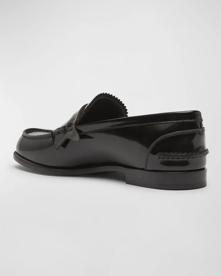 Donna Calfskin Red Sole Penny Loafers - Image 3