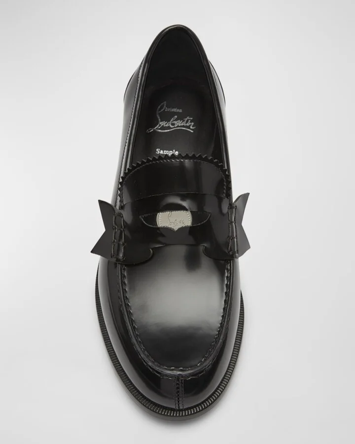Donna Calfskin Red Sole Penny Loafers - Image 4