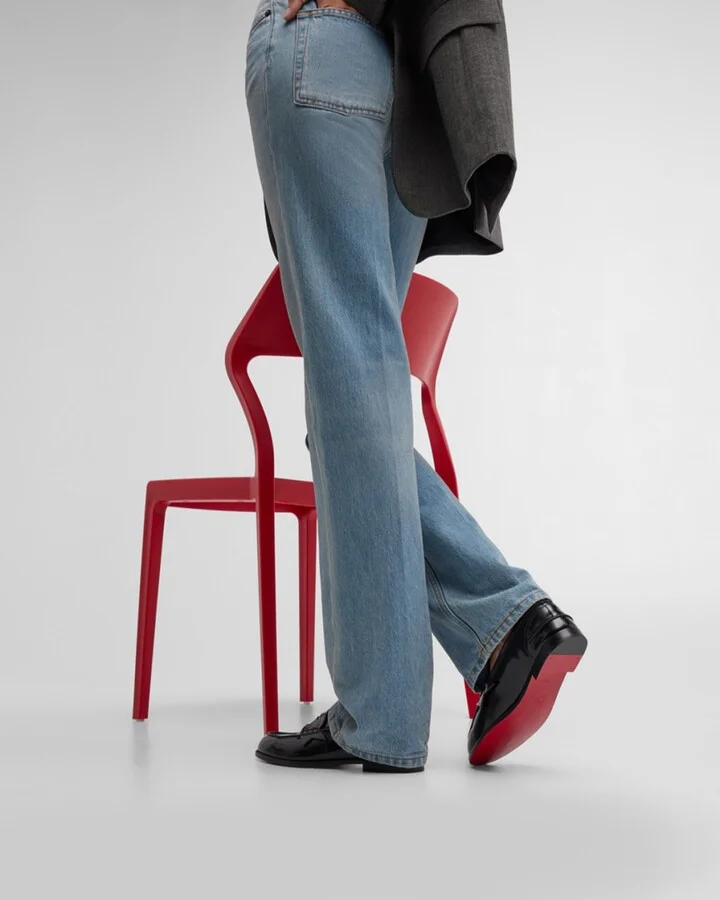 Donna Calfskin Red Sole Penny Loafers - Image 5