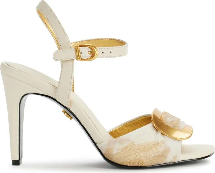 Donna Karan New York Women's Becklyn Ankle Strap Sandals - Ivory, Gold - Image 2