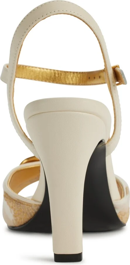 Donna Karan New York Women's Becklyn Ankle Strap Sandals - Ivory, Gold - Image 3