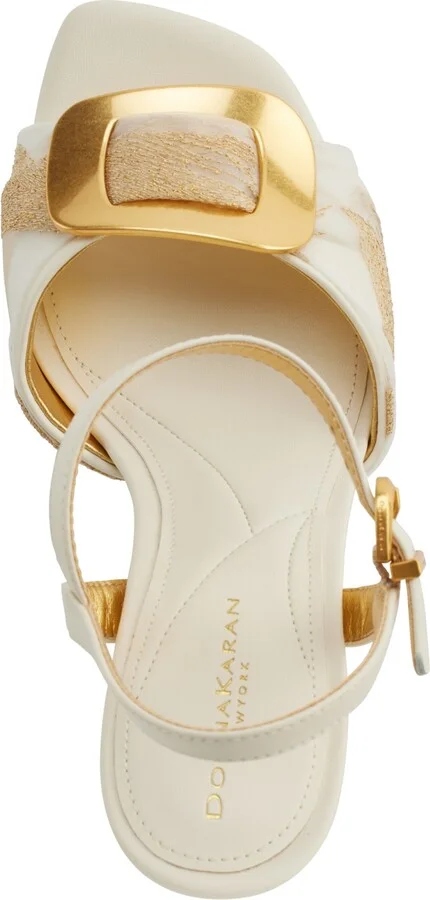 Donna Karan New York Women's Becklyn Ankle Strap Sandals - Ivory, Gold - Image 4