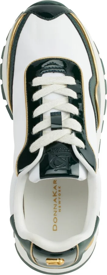 Donna Karan New York Women's Binx Lace Up Sneakers - White/Green - Image 4