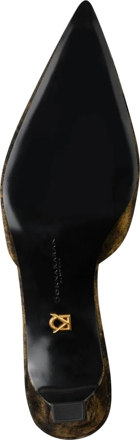Donna Karan New York Women's Peccola Kitten Mule Pumps - Black, Gold - Image 5