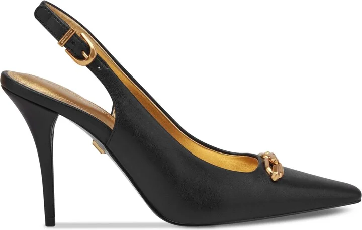 Donna Karan New York Women's Sadrina Leather Chain Bit Slingback Pumps - Image 2