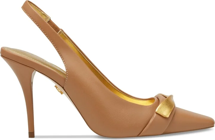 Donna Karan New York Women's Sayer Leather Square Toe Slingback Pumps - Image 2