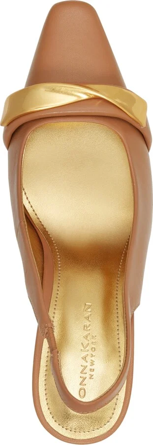 Donna Karan New York Women's Sayer Leather Square Toe Slingback Pumps - Image 4