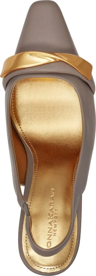 Donna Karan New York Women's Sayer Leather Square Toe Slingback Pumps - Image 8