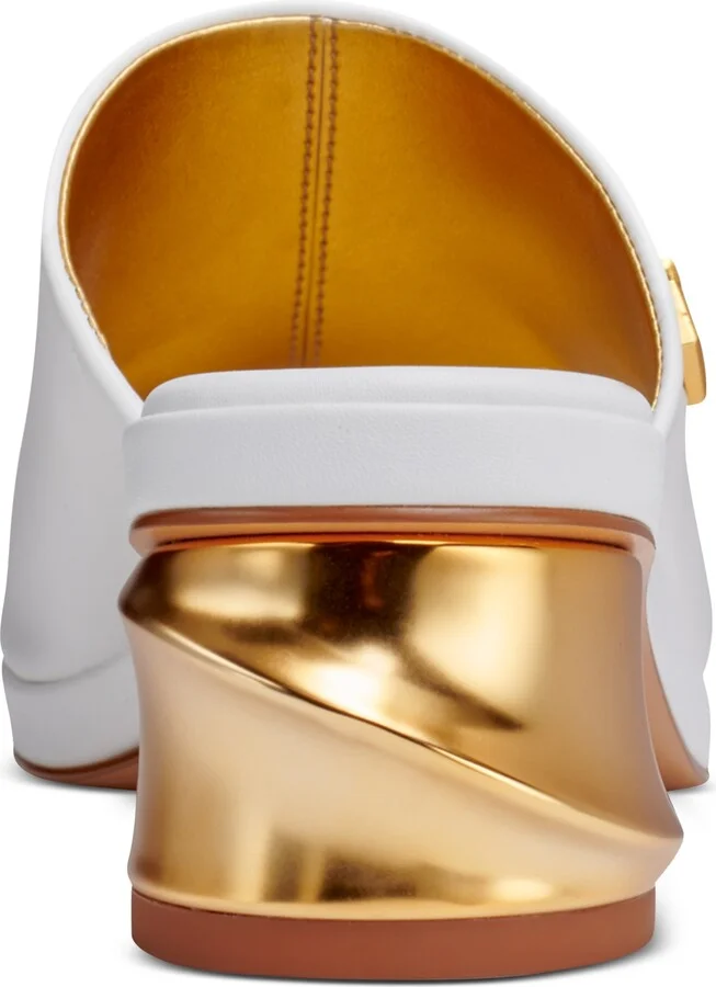 Donna Karan New York Women's Tinley Leather Peep Toe Mules - Image 3