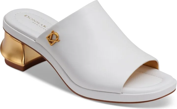 Donna Karan New York Women's Tinley Leather Peep Toe Mules
