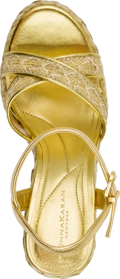 Donna Karan New York Women's Yalinda Ankle Strap Sandals - Tan, Gold - Image 4