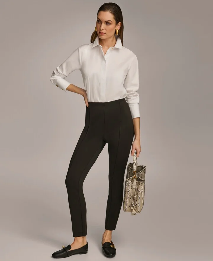 Donna Karan Women's High Rise Skinny Ankle Pants - Image 5