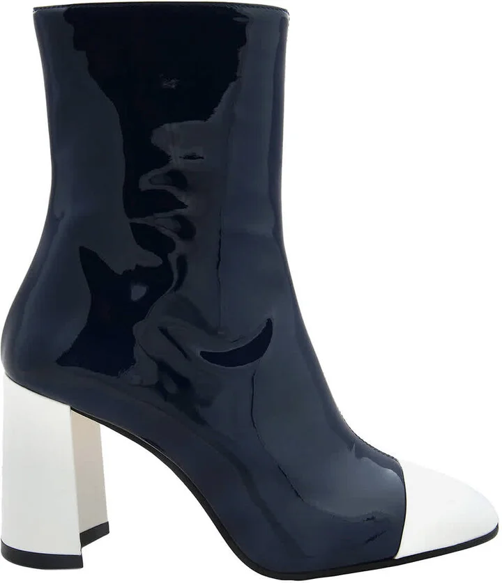 Donna Patent Leather Ankle Boots