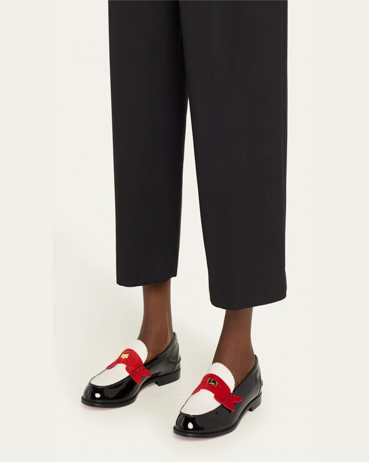 Donna Patent Red Sole Penny Loafers - Image 3