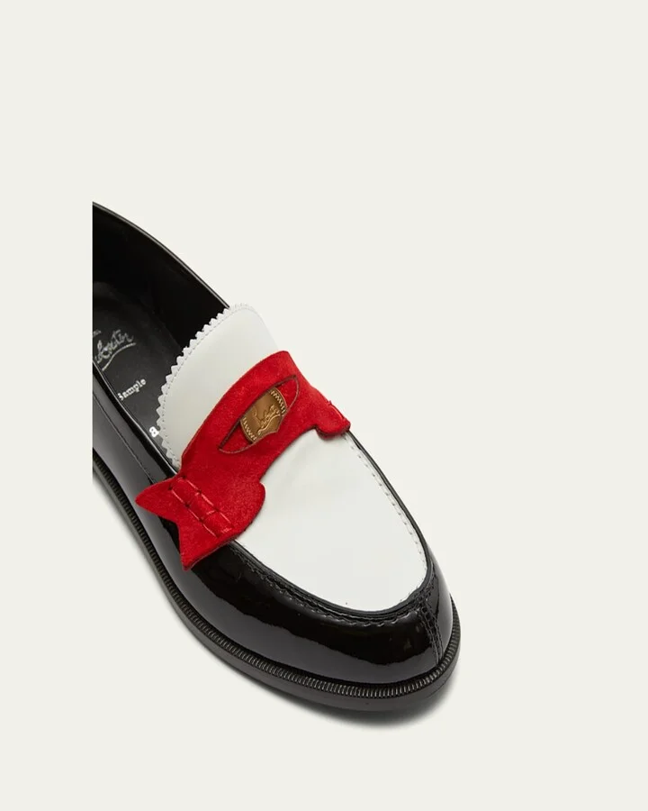 Donna Patent Red Sole Penny Loafers - Image 4