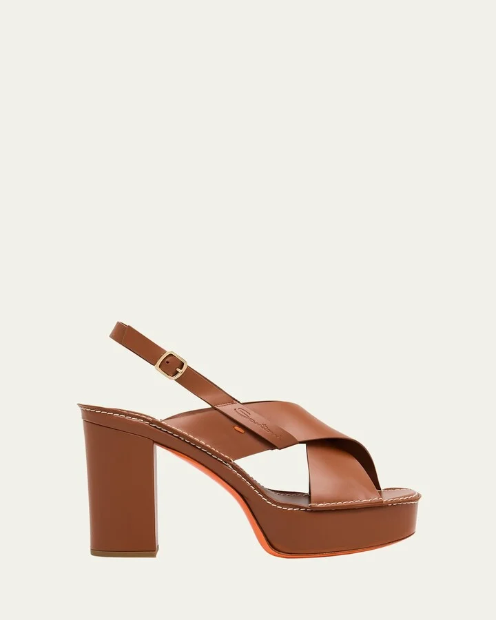 Donna Rose Platform Leather Sandals