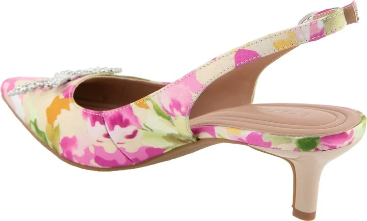 Donna Slingback Pointed Toe Kitten Heel Pump - Image 2