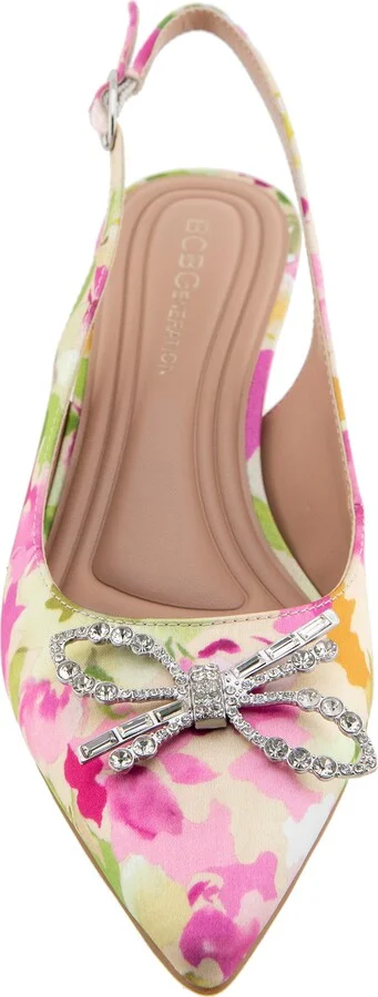 Donna Slingback Pointed Toe Kitten Heel Pump - Image 4