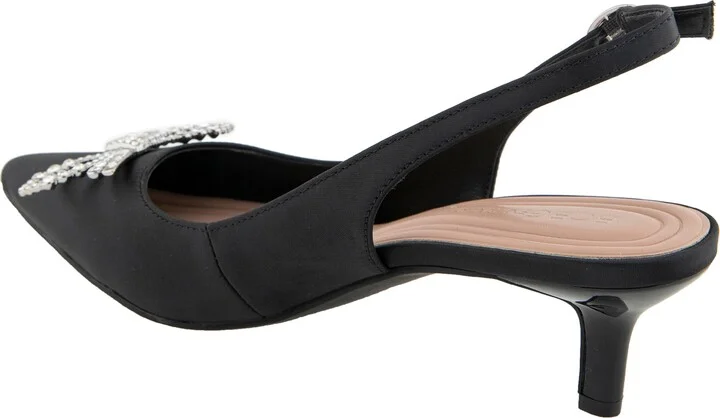 Donna Slingback Pointed Toe Kitten Heel Pump - Image 8