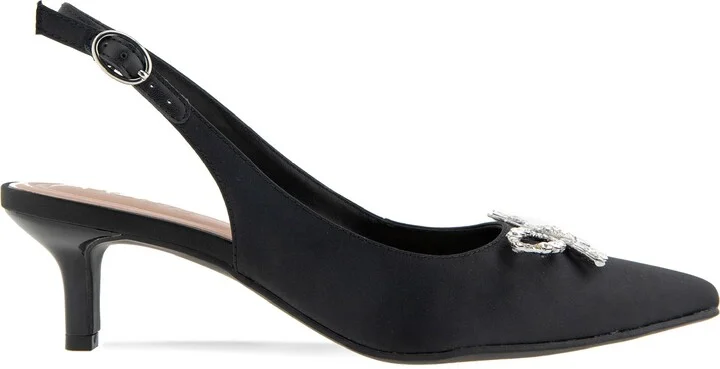 Donna Slingback Pointed Toe Kitten Heel Pump - Image 9