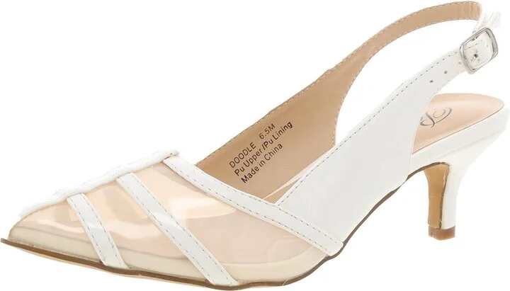 Doodle Womens Patent Pointed Toe Slingback Heels
