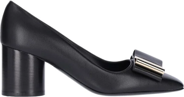 Doppio Fiocco Pumps In Black Leather