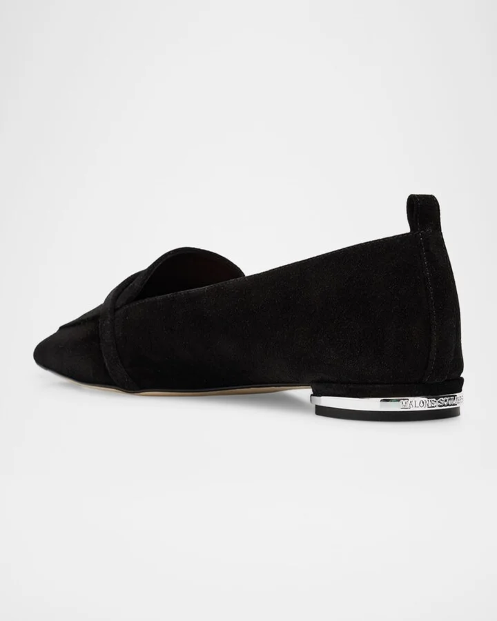 Dora Suede Pointed-Toe Loafers - Image 3