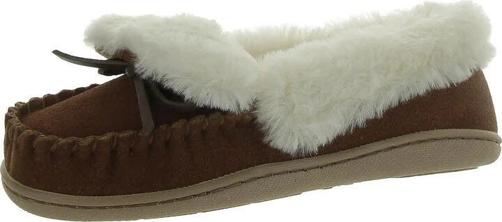 Dorenda Womens Faux Suede Round Toe Moccasins