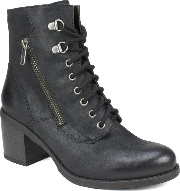 Dorian Womens Faux Leather Block Heel Ankle Boots