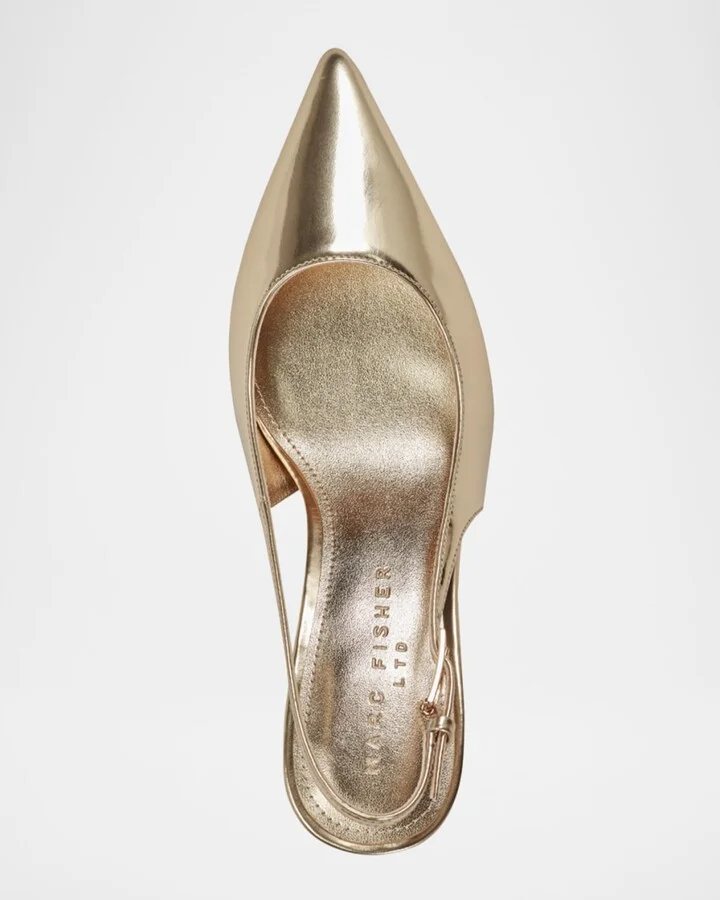 Dorie Metallic Leather Slingback Pumps - Image 9