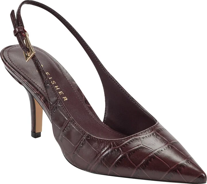 Dark Brown/croc Embossed