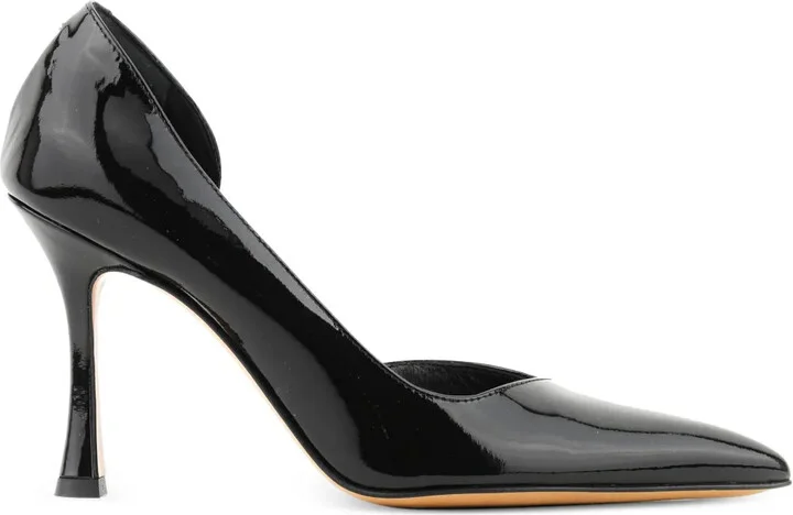 D'orsay leather pointed-toe pumps